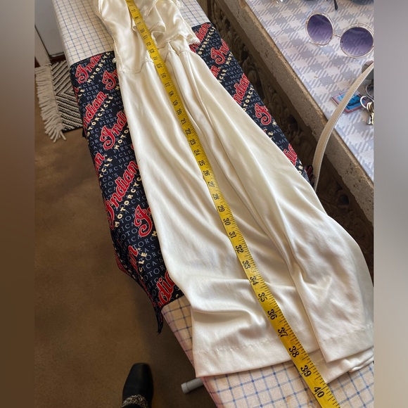 SOLD!! VINTAGE 60s 70s SATIN WHITE BUTTON UP BABYDOLL DRESS - Picture 8 of 8